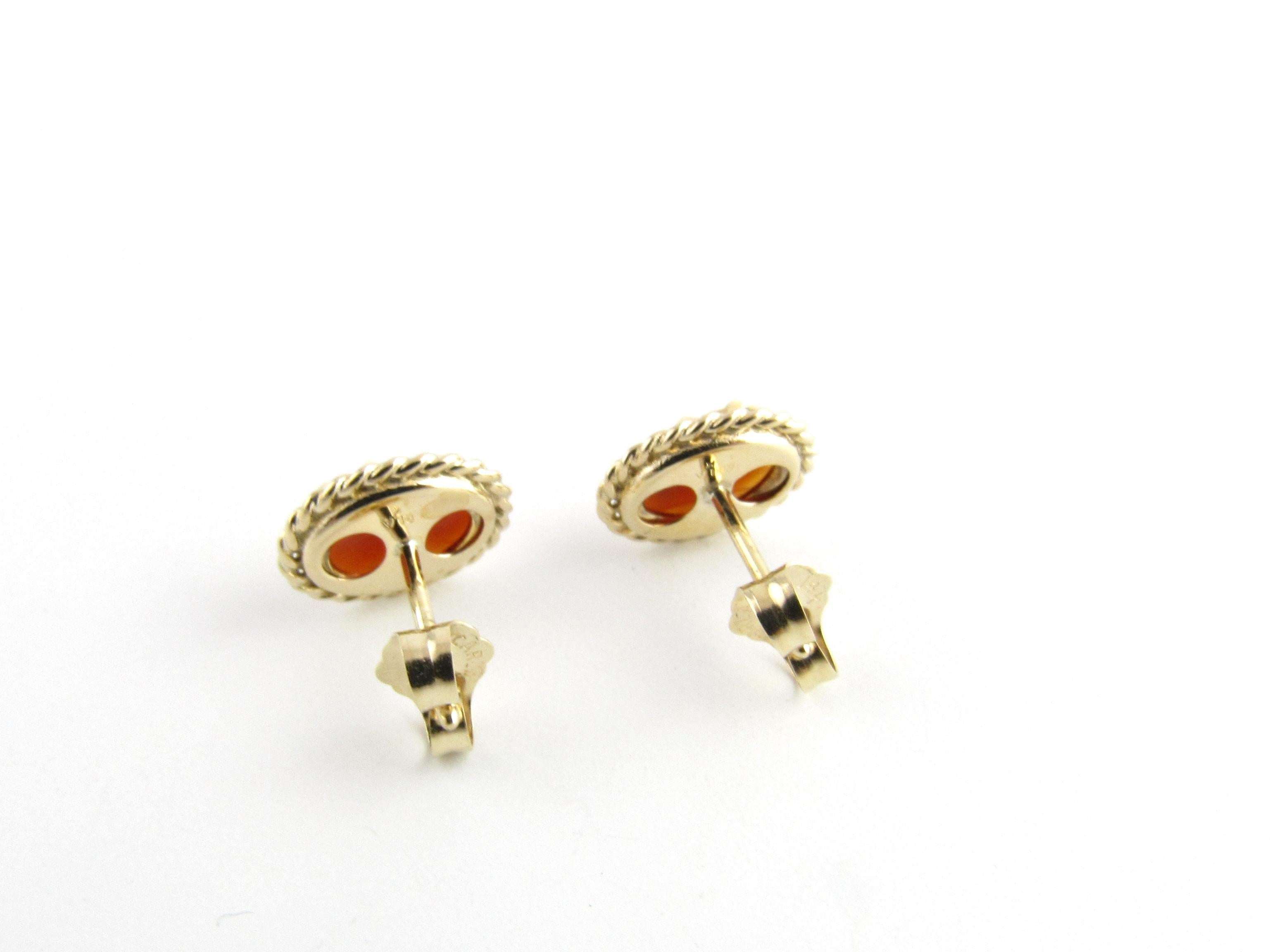 14k gold cameo earrings
