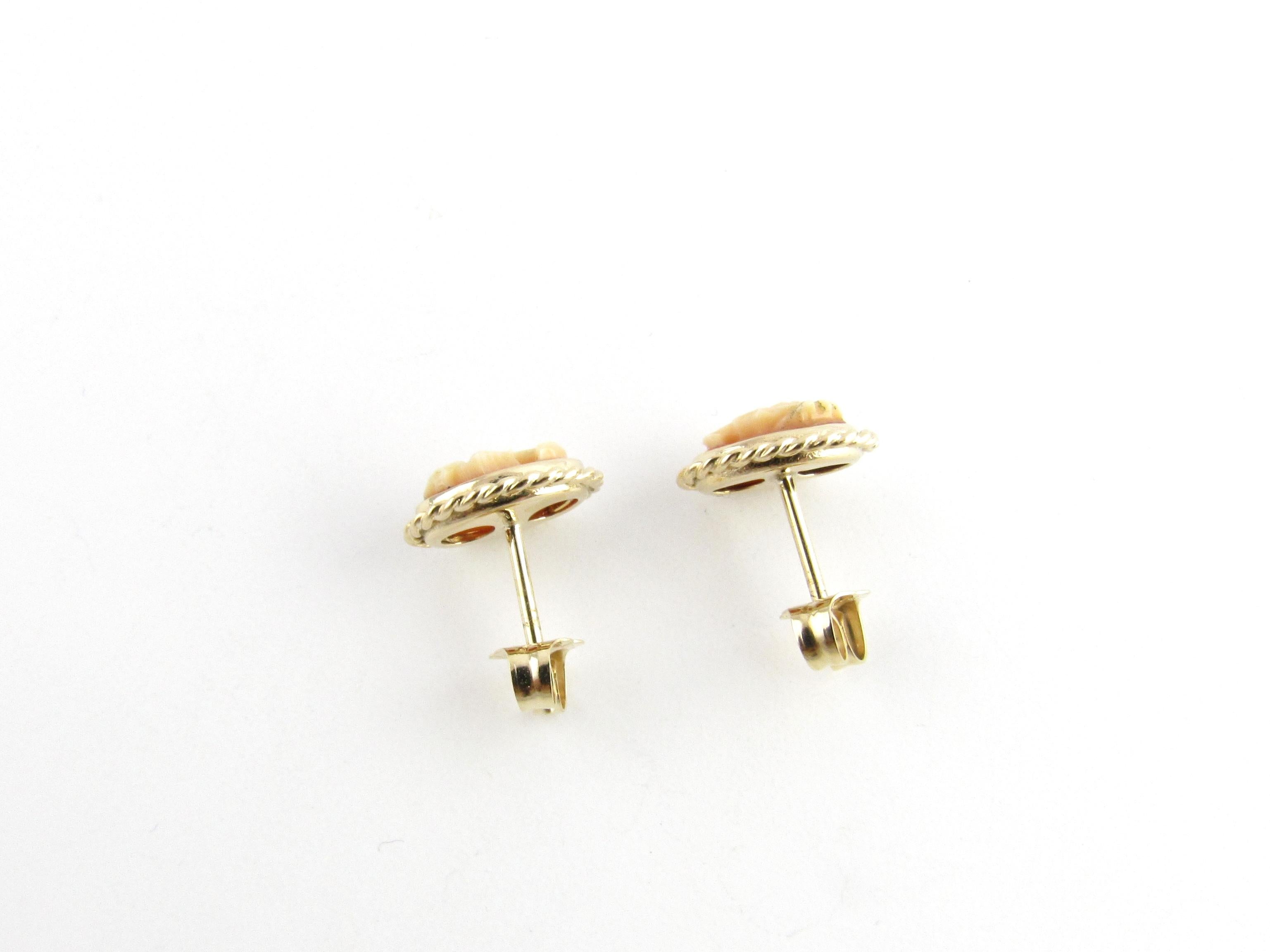14 Karat Gelbgold Kamee-Ohrringe Damen