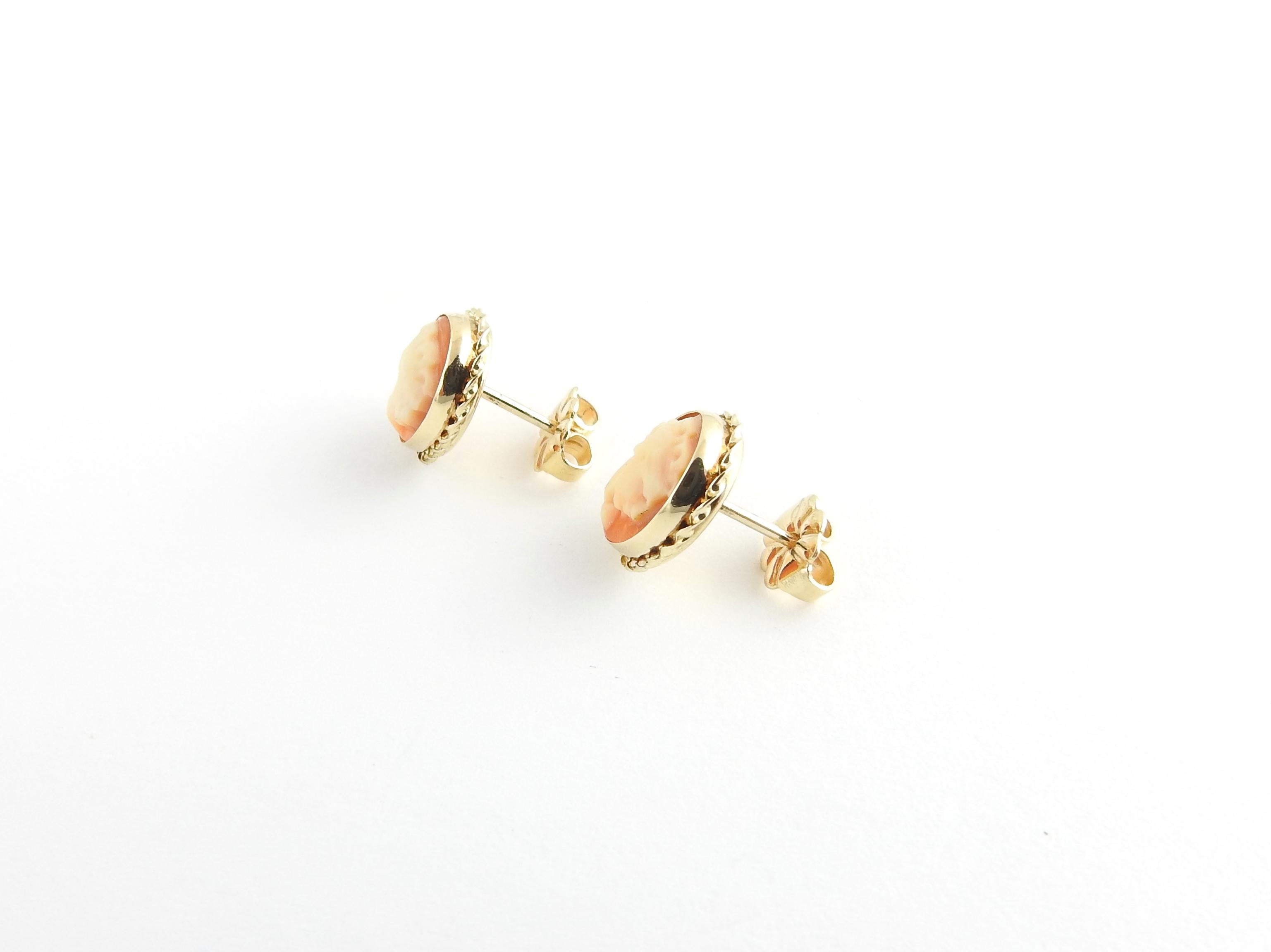 14k gold cameo earrings