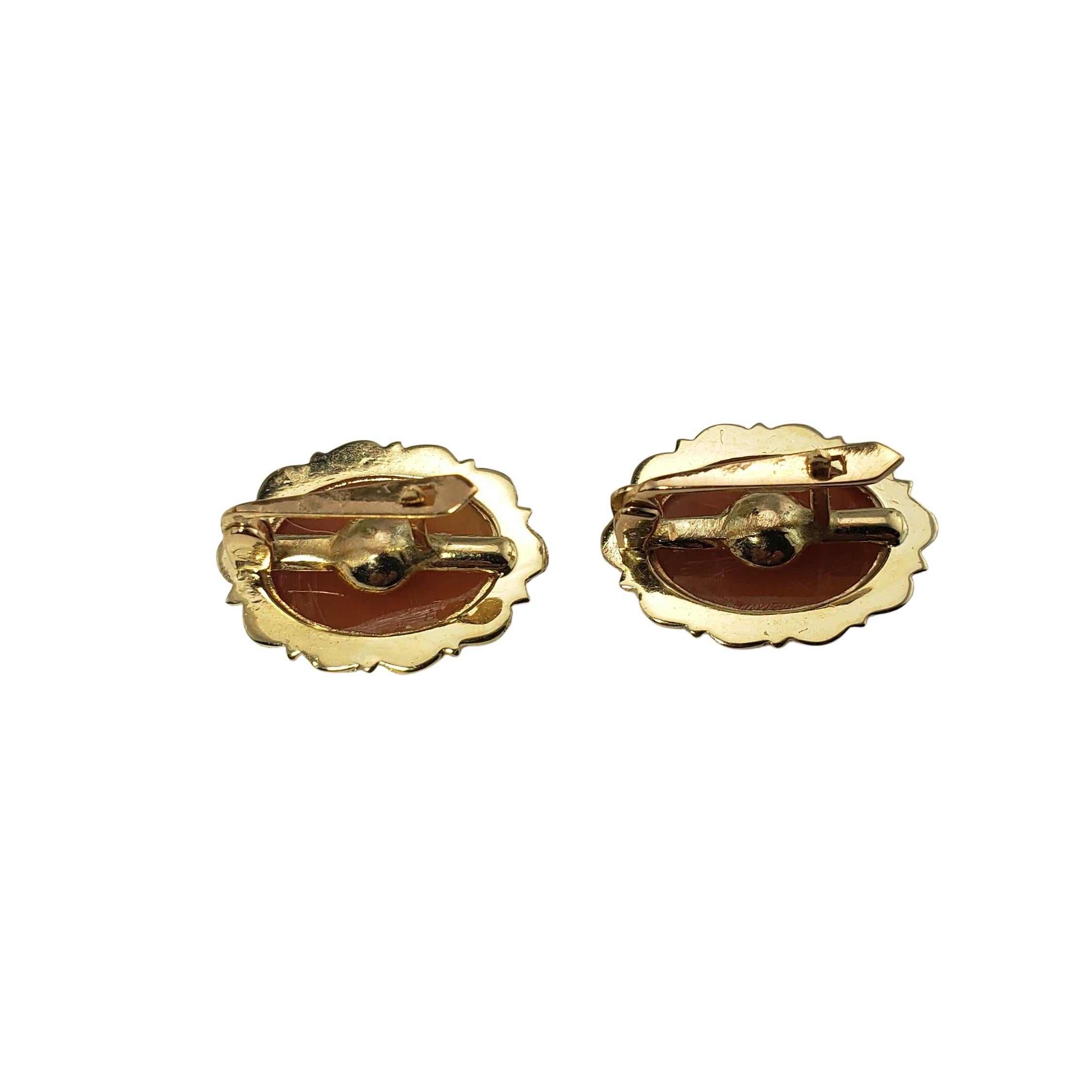 14k gold cameo earrings