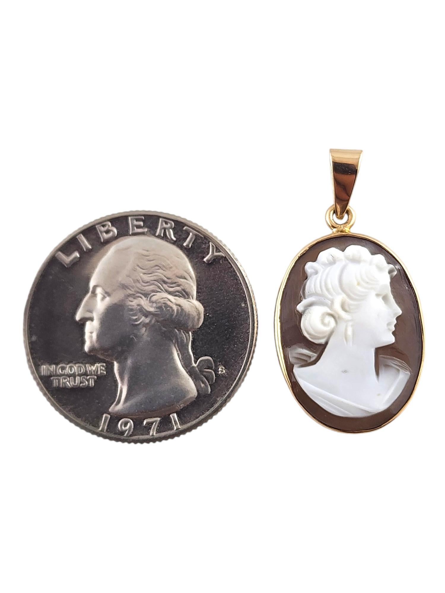 Pendentif camée en or jaune 14 carats n° 19248 en vente 1