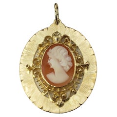 14 Karat Yellow Gold Cameo Pendant