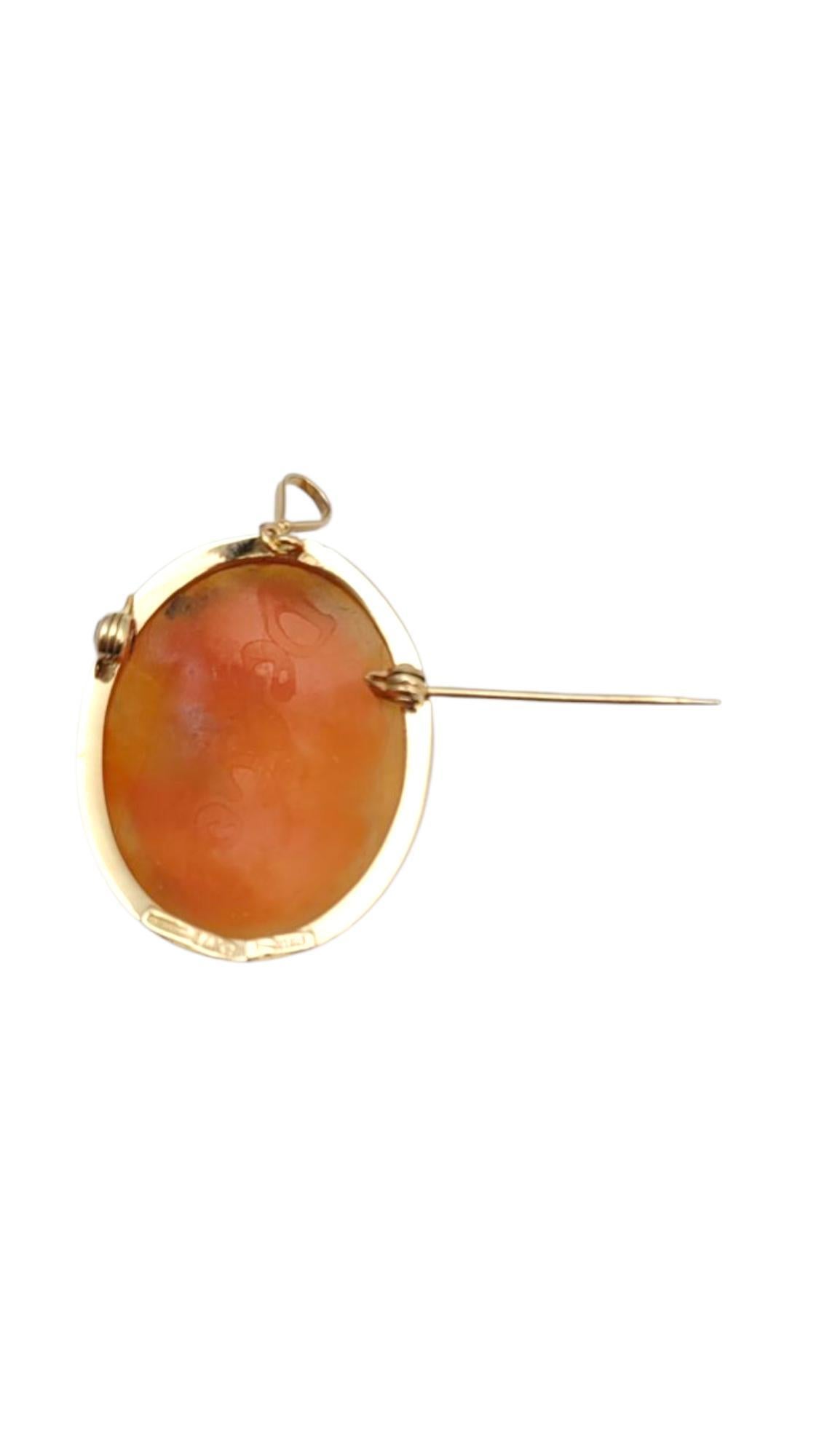 14 Karat Yellow Gold Cameo Pendant/Pin #21629 In condizioni buone in vendita a Washington Depot, CT