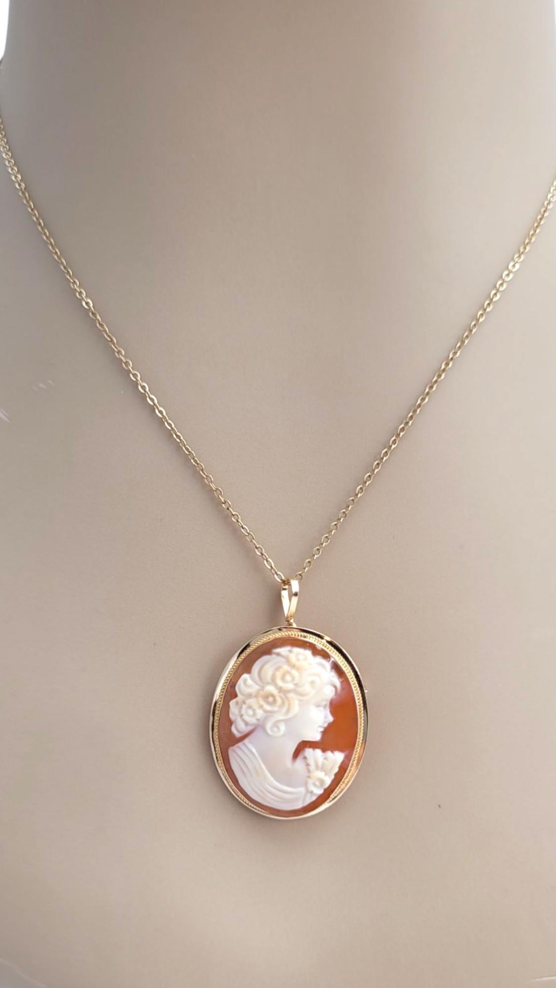 14 Karat Yellow Gold Cameo Pendant/Pin #21629 in vendita 2