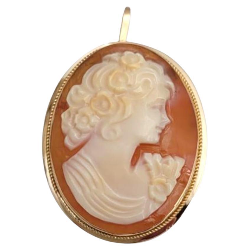 14 Karat Yellow Gold Cameo Pendant/Pin #21629