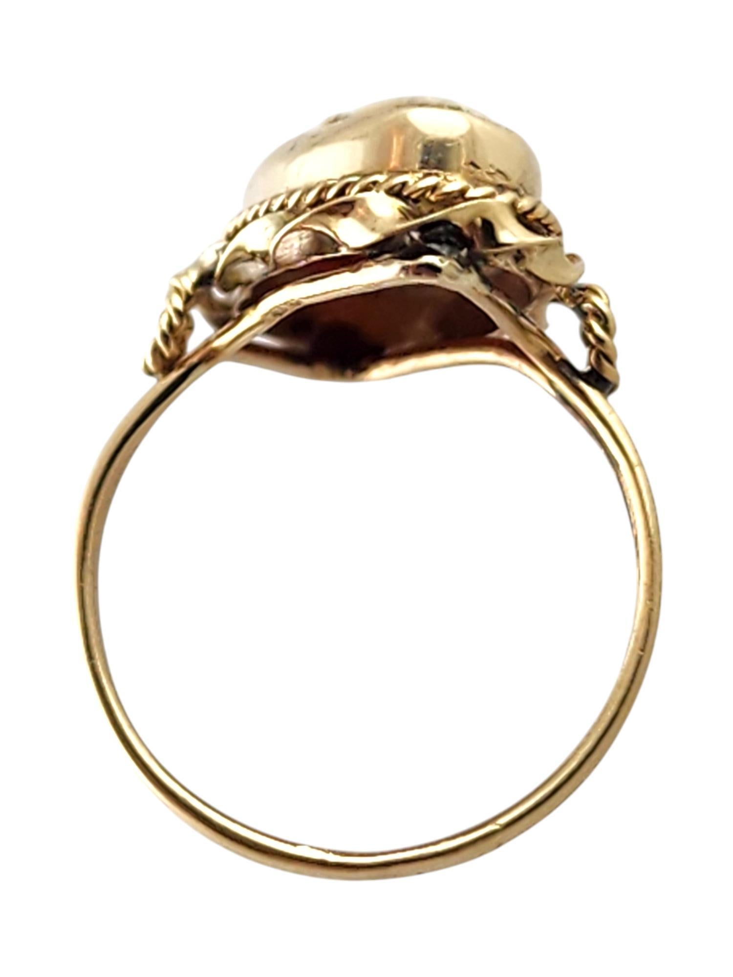 Women's 14 Karat Yellow Gold Cameo Ring Size 3 #19389 For Sale