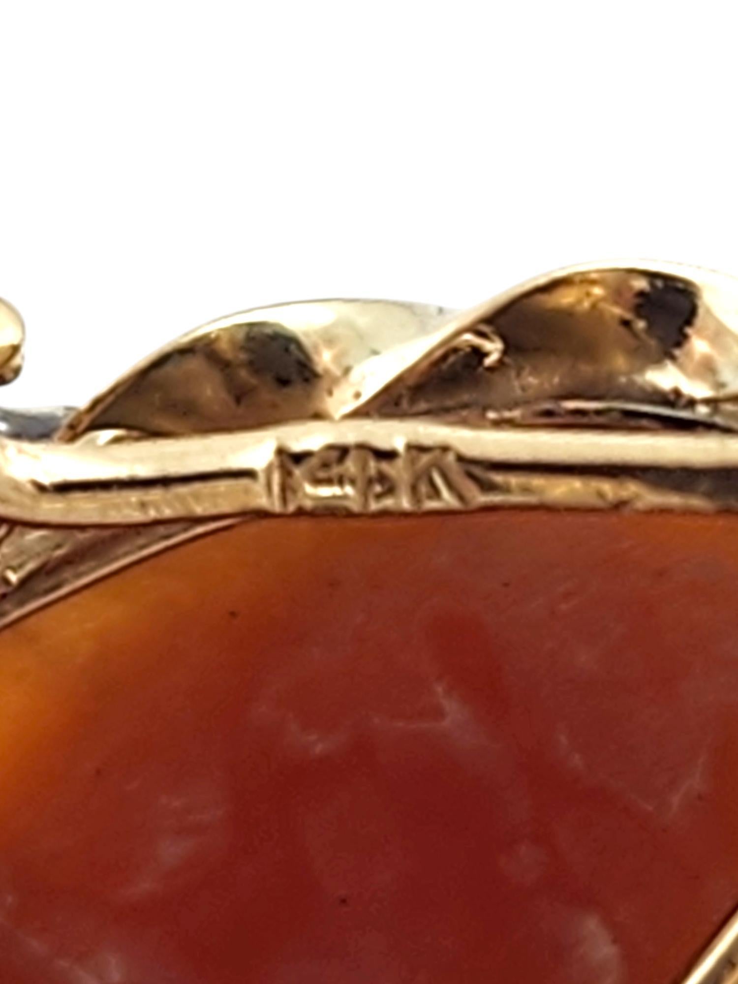 14 Karat Yellow Gold Cameo Ring Size 3 #19389 For Sale 1