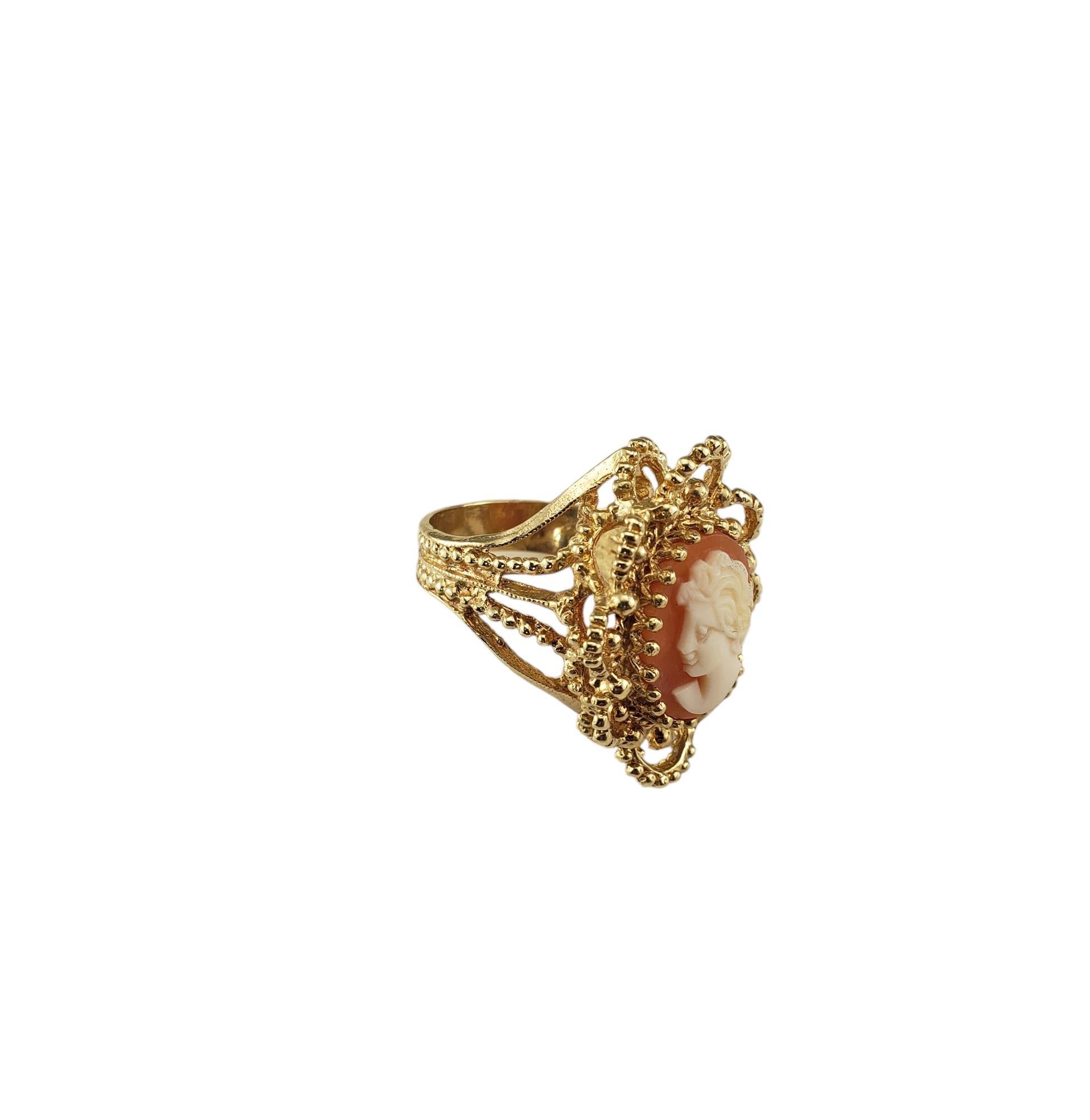 Bague camée en or jaune 14 carats taille 5,5 n°18973 Bon état - En vente à Washington Depot, CT