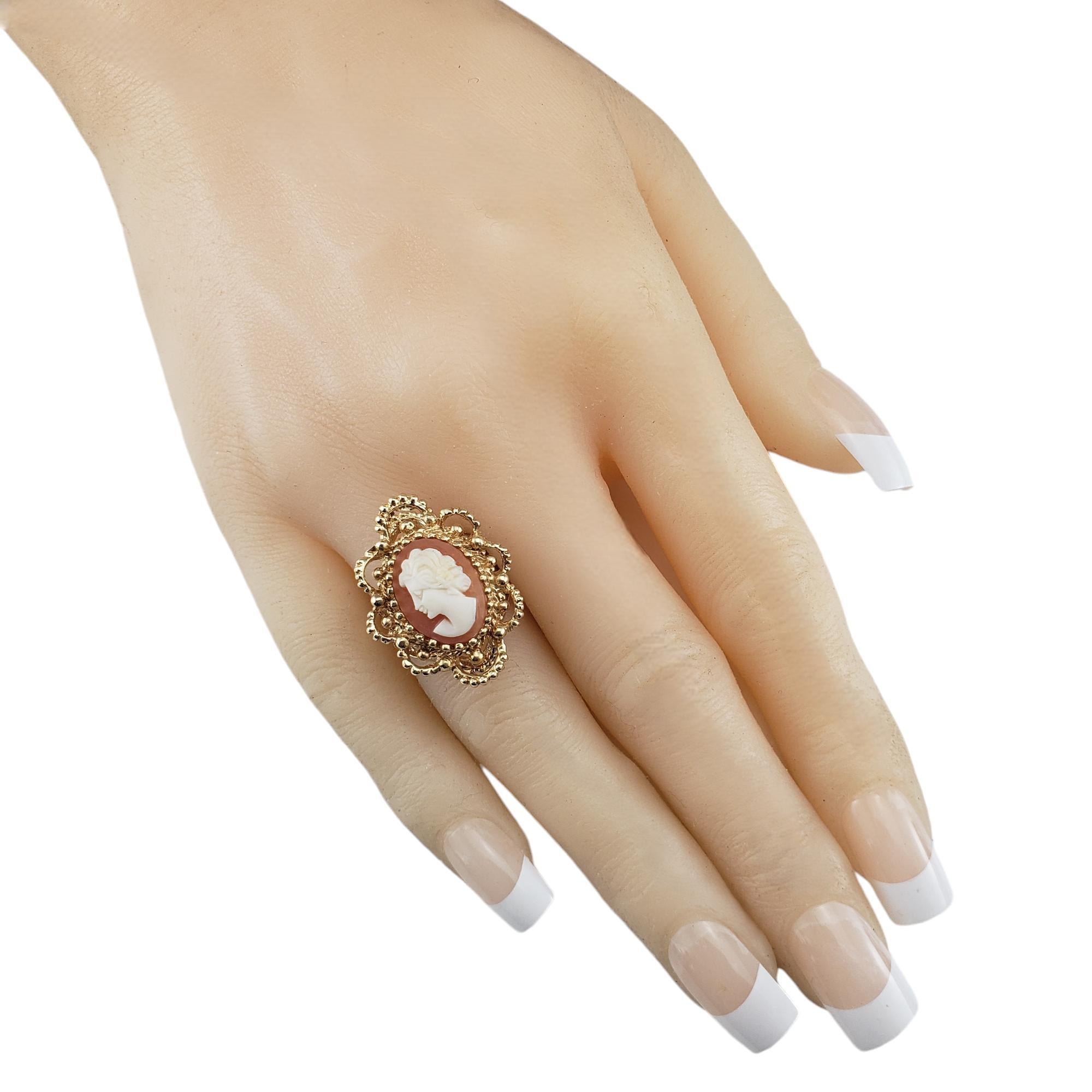 Bague camée en or jaune 14 carats taille 5,5 n°18973 en vente 3