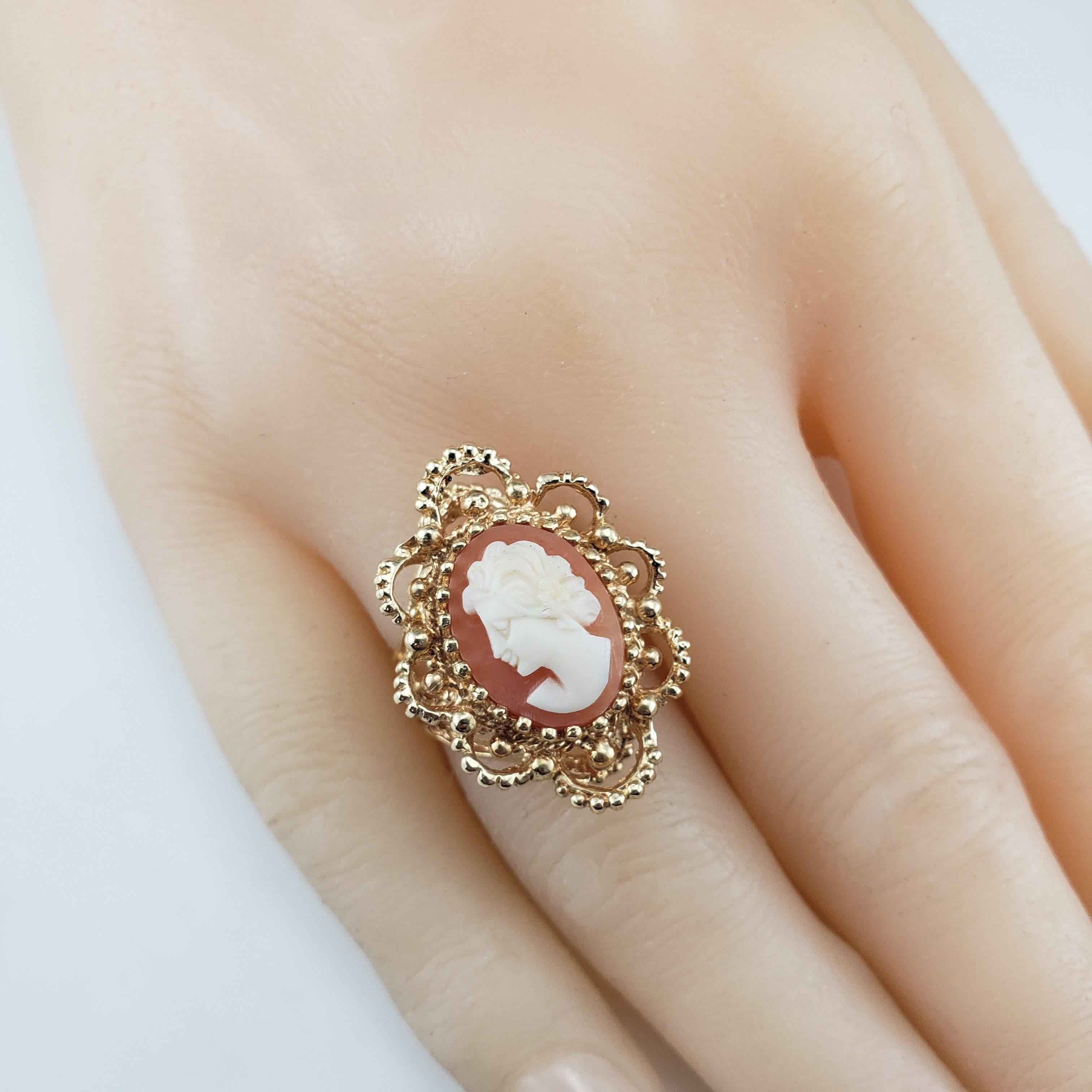 Bague camée en or jaune 14 carats taille 5,5 n°18973 en vente 4