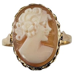 14 Karat Gelbgold Kamee-Ring Größe 5,75 #20578