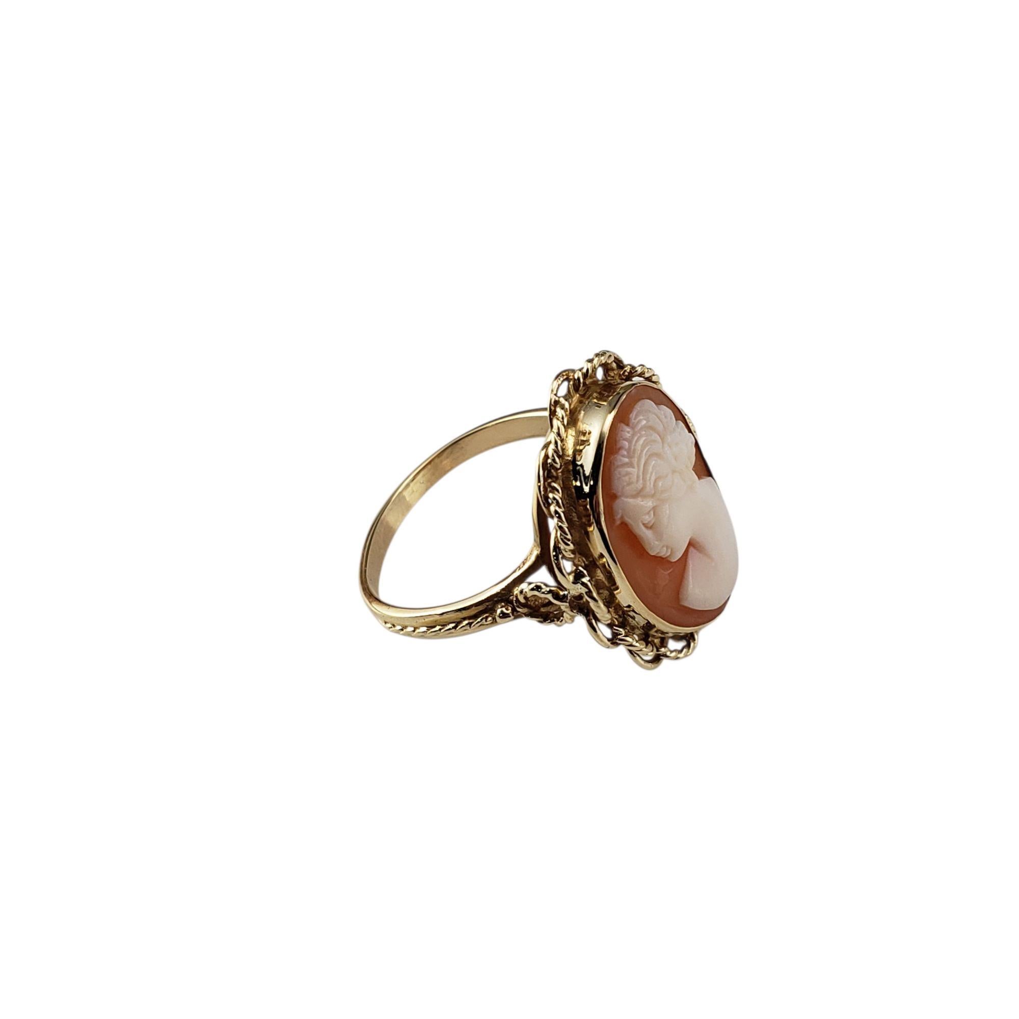 14 Karat Yellow Gold Cameo Ring Size 8 #21855 In condizioni buone in vendita a Washington Depot, CT
