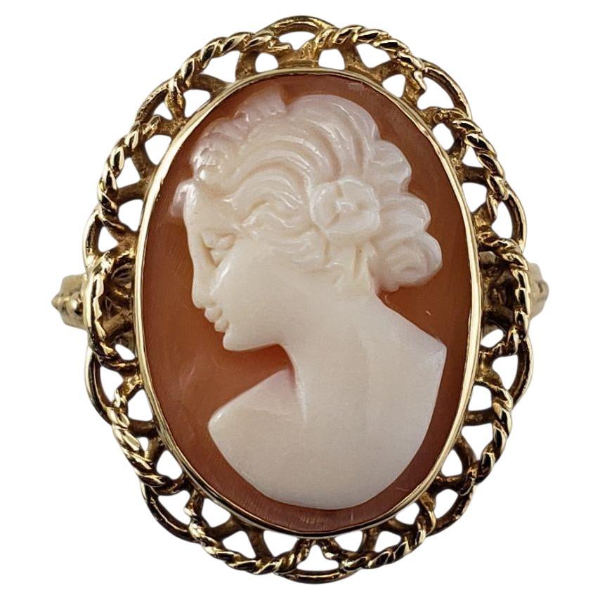 14 Karat Yellow Gold Cameo Ring Size 8 #21855