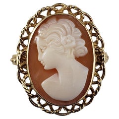 14 Karat Yellow Gold Cameo Ring Size 8 #21855