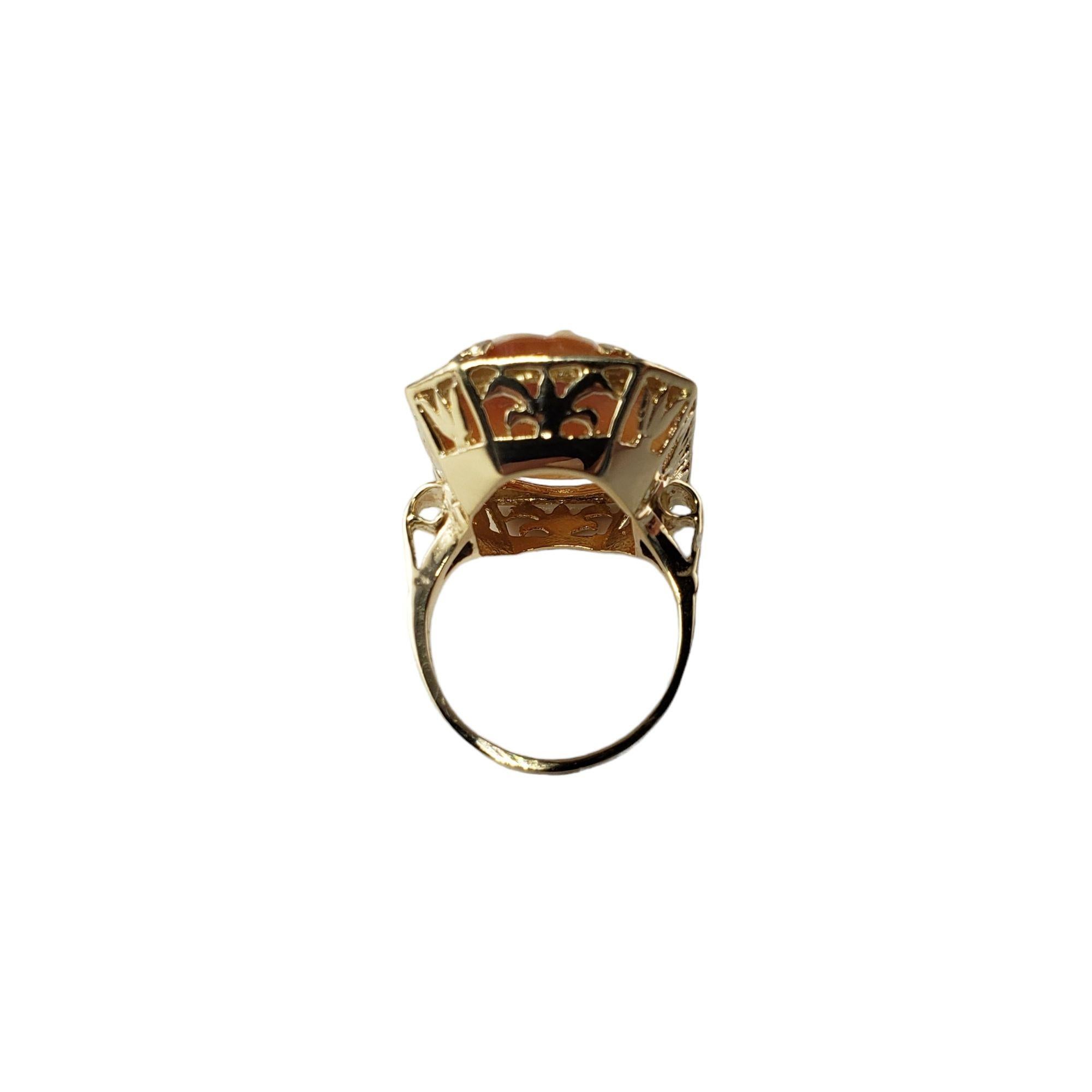 14 Karat Yellow Gold Cameo Ring For Sale 5