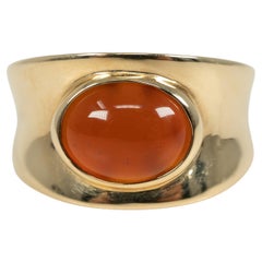 14 Karat Yellow Gold Carnelian Ring