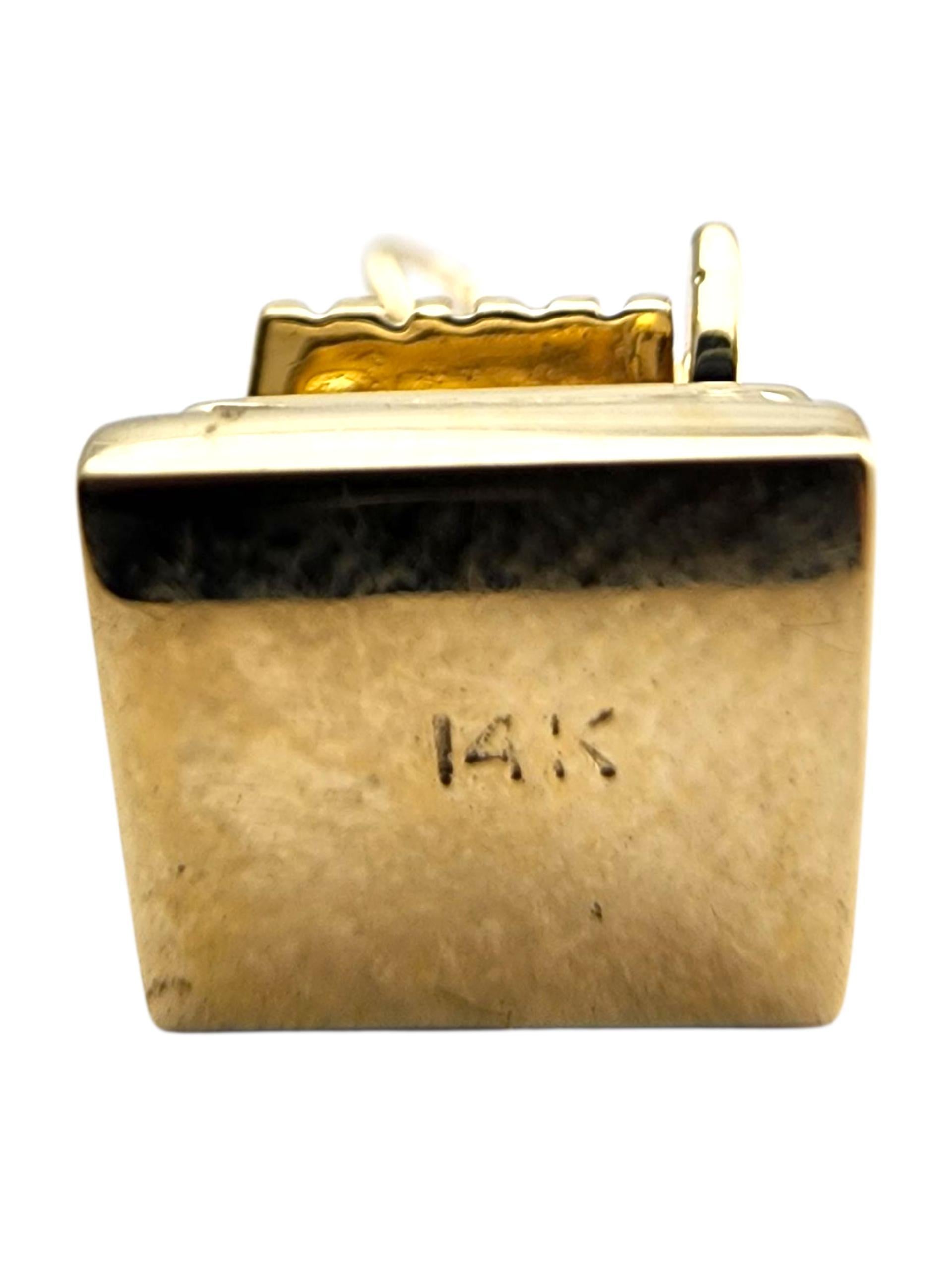 Charme de caisse enregistreuse en or jaune 14 carats #23908 en vente 2