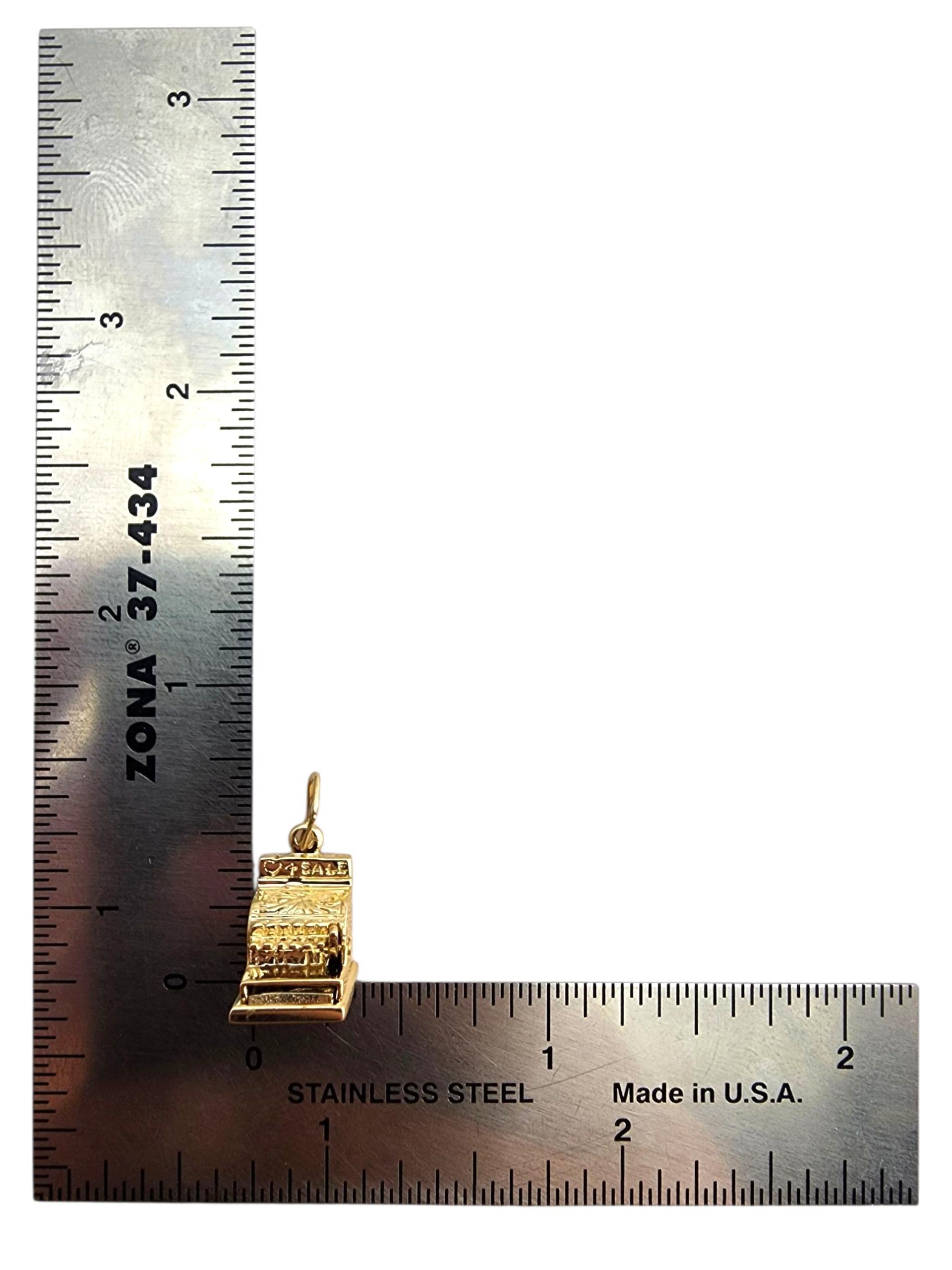 Charme de caisse enregistreuse en or jaune 14 carats #23908 en vente 3