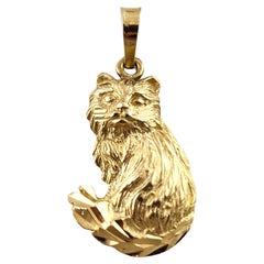 14 Karat Yellow Gold Cat Pendant #18887