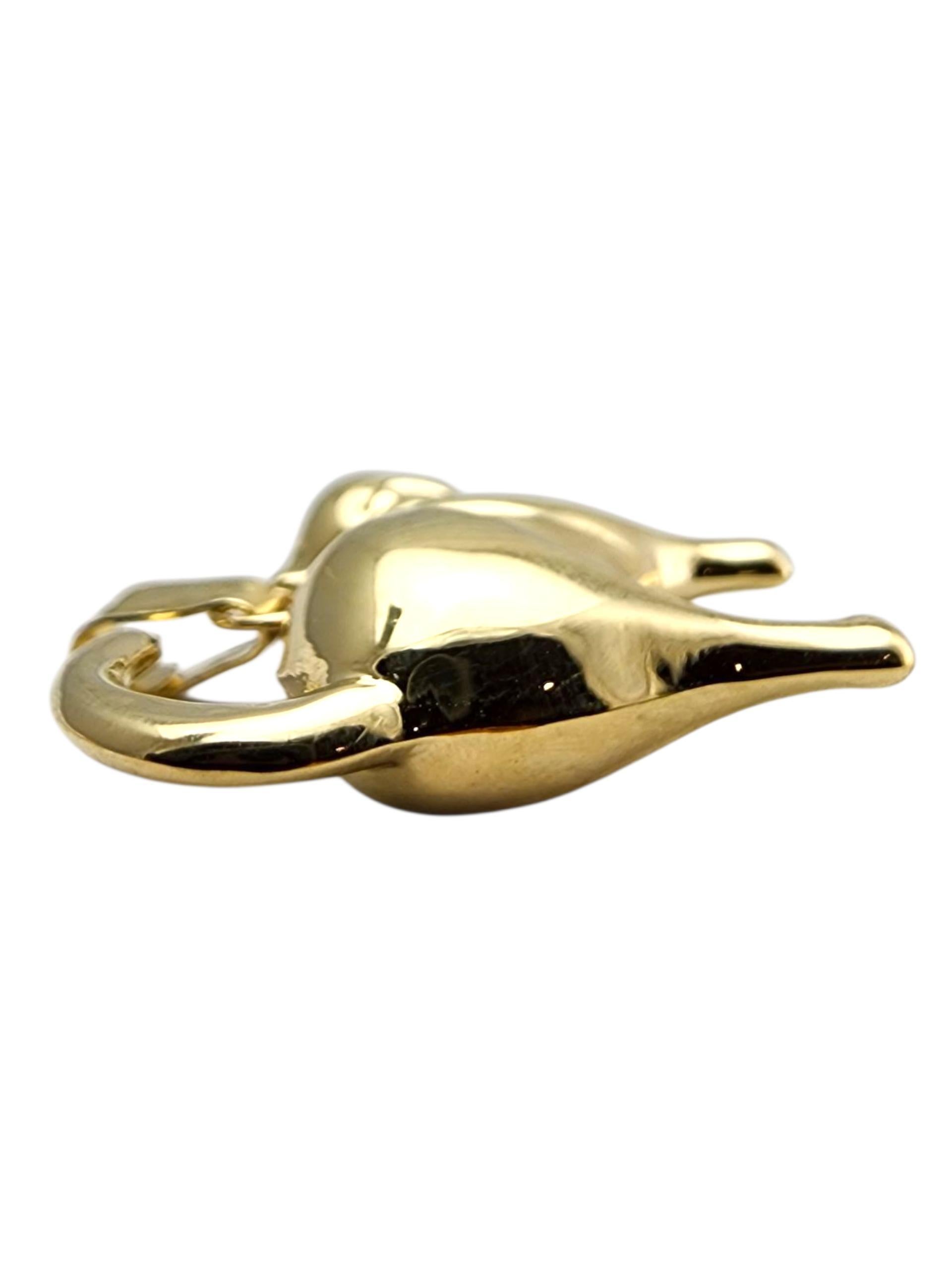 Pendentif chat en or jaune 14 carats #23675 en vente 4