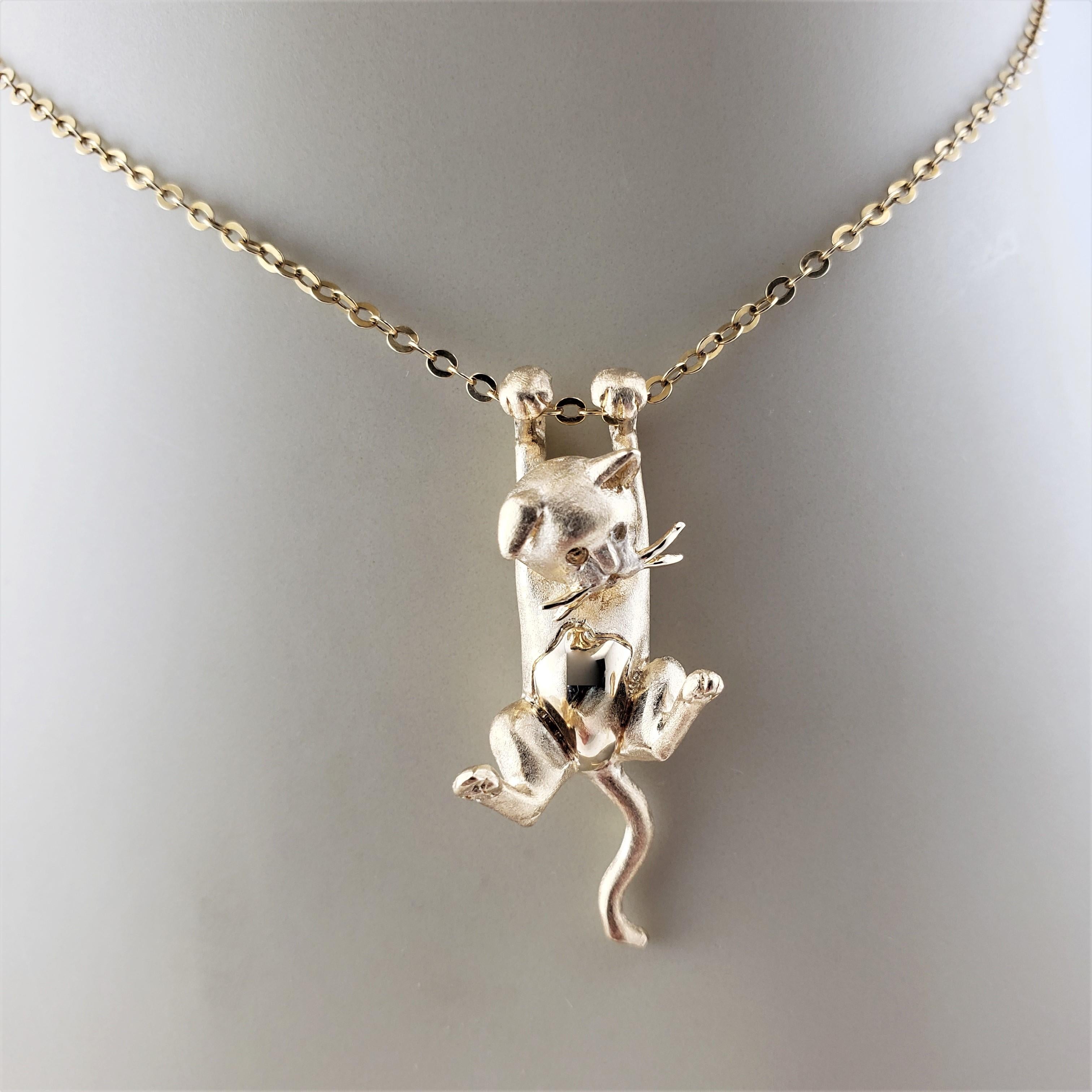 14 Karat Yellow Gold Cat Pendant 5