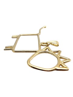 14 Karat Yellow Gold Cat Stick Figure Pendant #23585