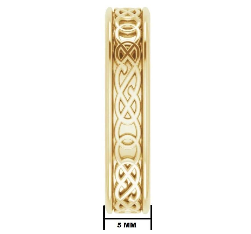 For Sale:  14 Karat Yellow Gold Celtic Inspired Band 3