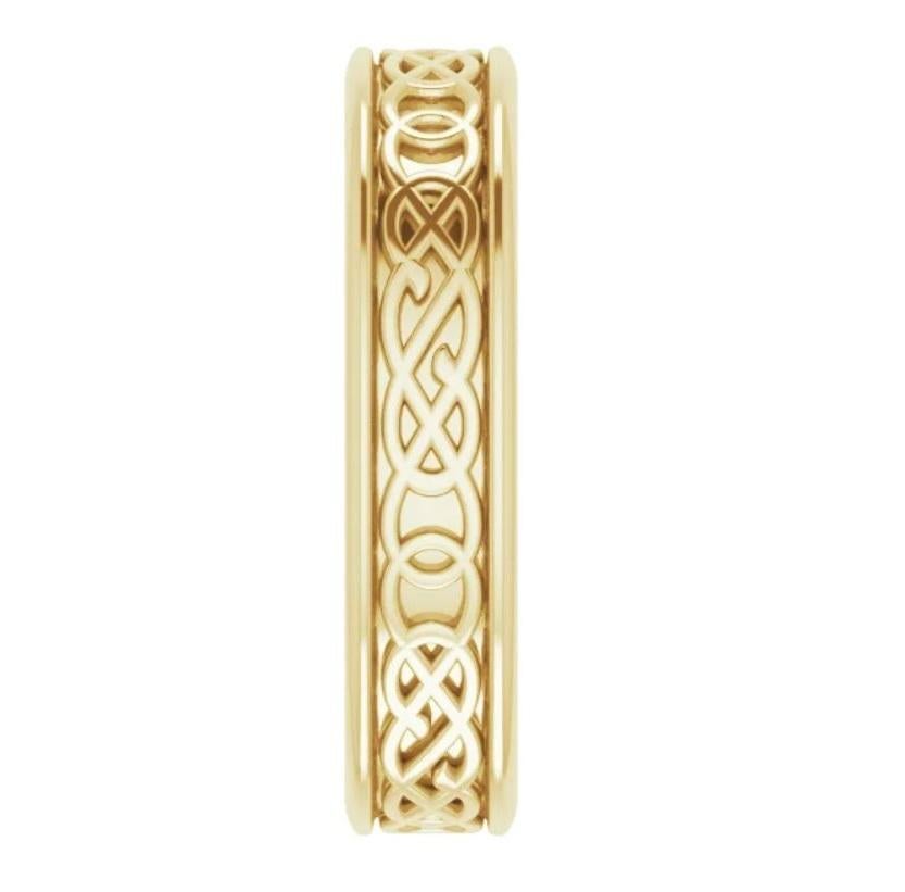 For Sale:  14 Karat Yellow Gold Celtic Inspired Band 4
