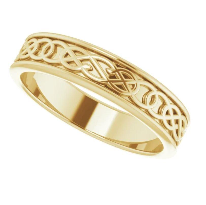For Sale:  14 Karat Yellow Gold Celtic Inspired Band 5