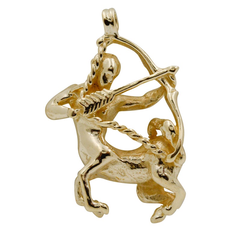 14 Karat Yellow Gold Centaur Greek Mythology Charm at 1stDibs
