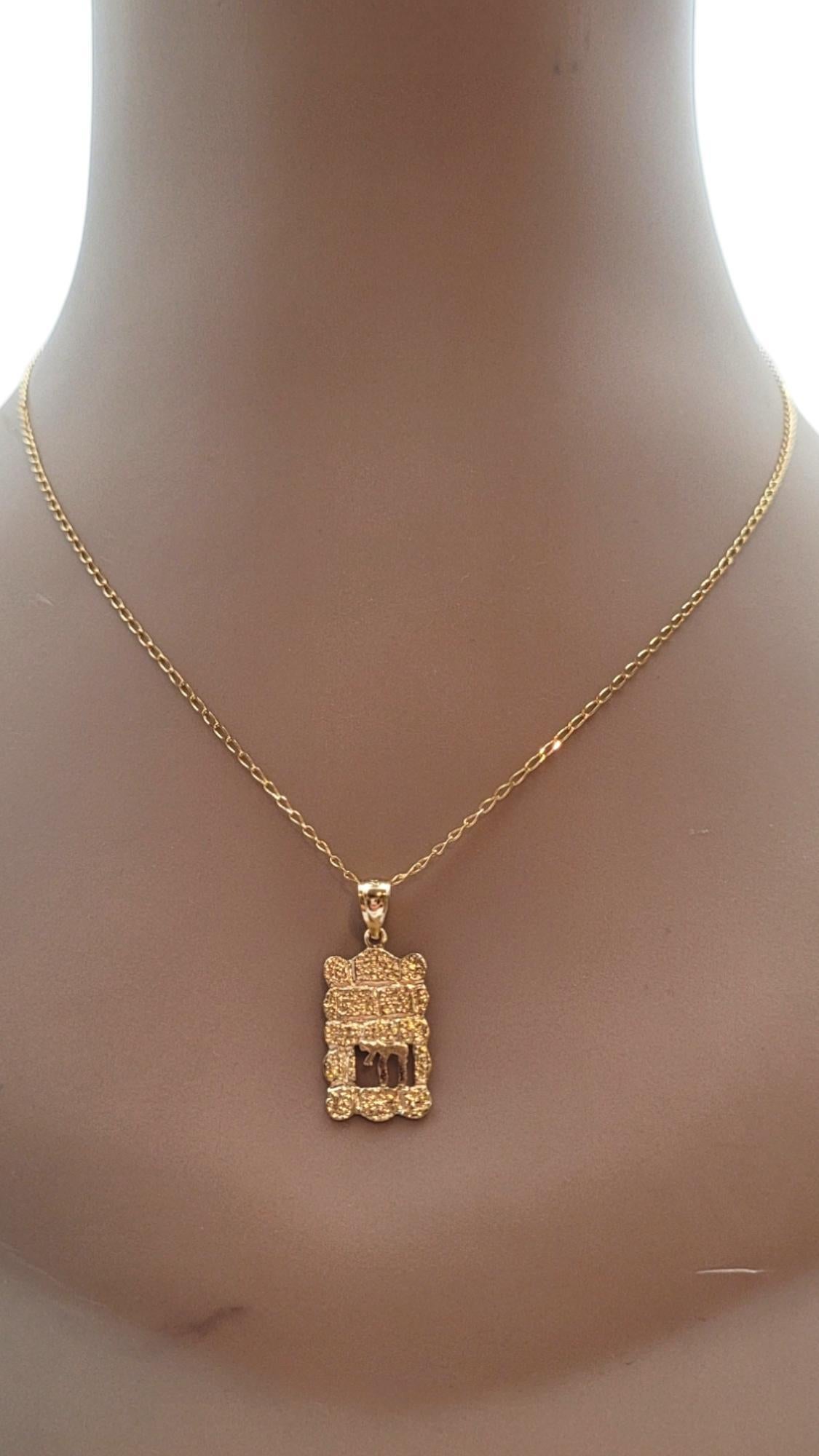 14 Karat Yellow Gold Chai and Western Wall Pendant #20739 6