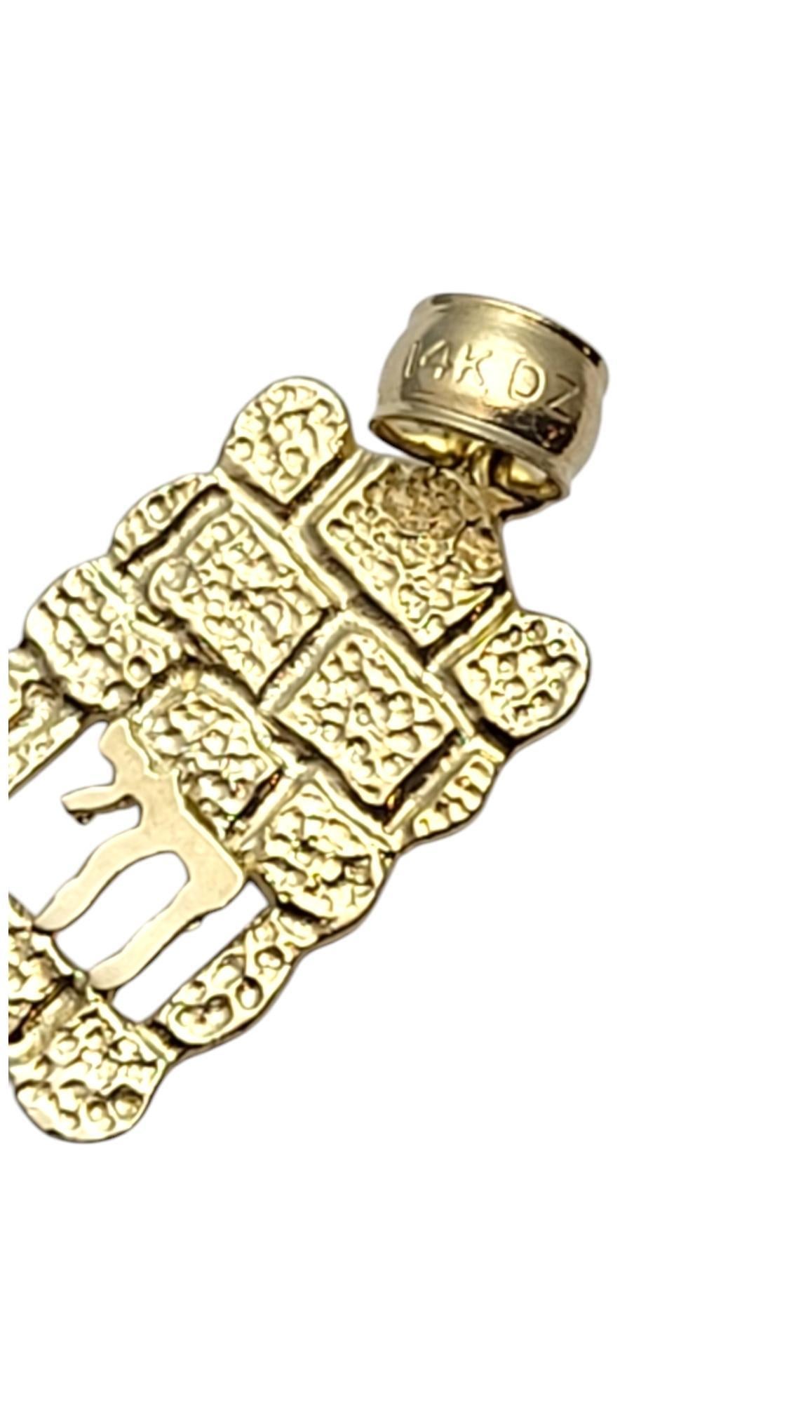 14 Karat Yellow Gold Chai and Western Wall Pendant #20739 4