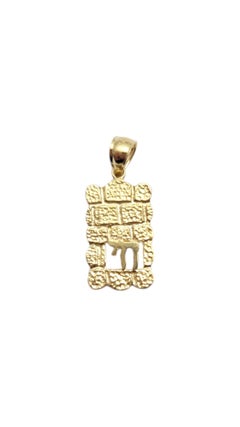 14 Karat Yellow Gold Chai and Western Wall Pendant #20739