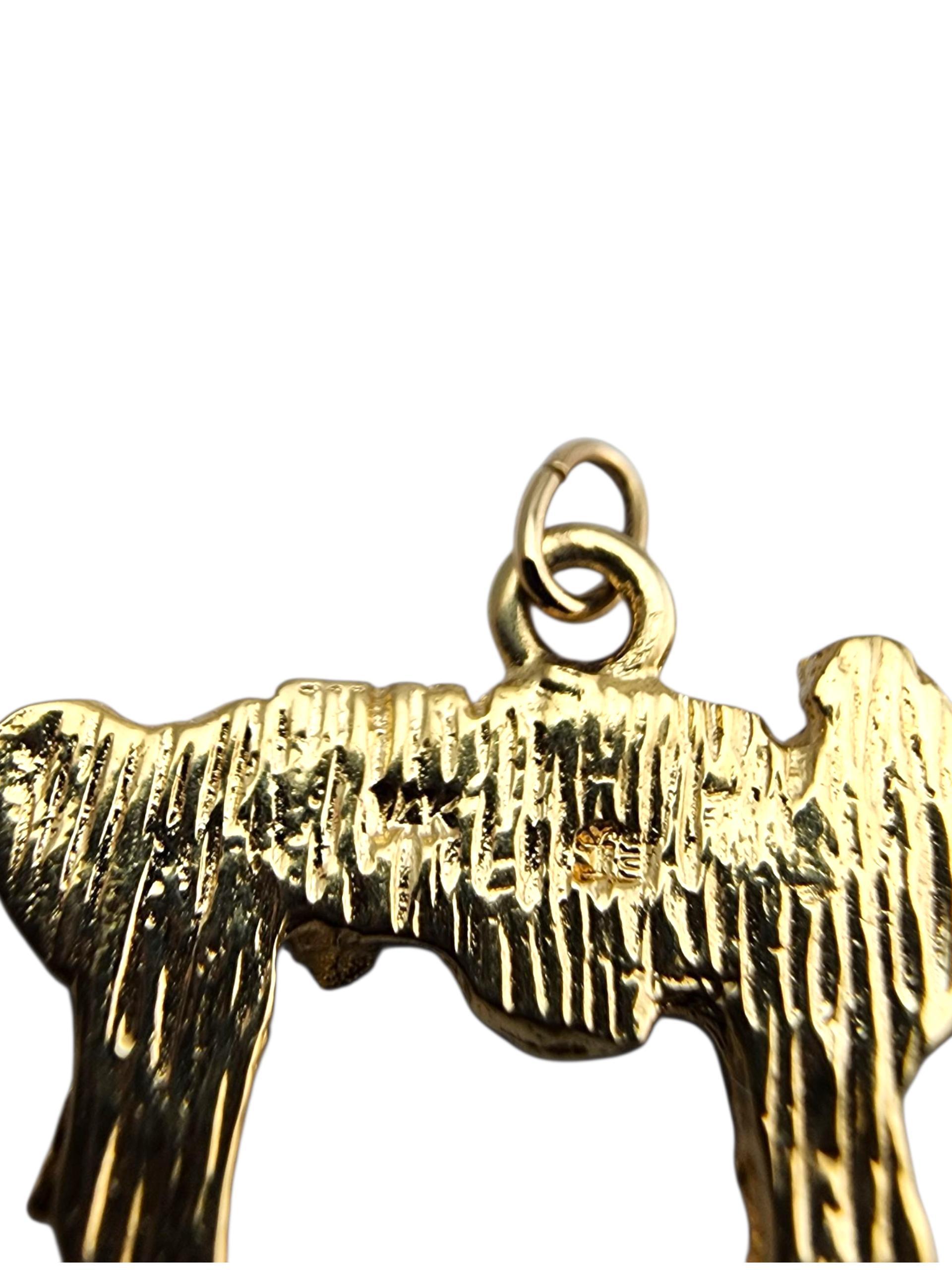 14 Karat Yellow Gold Chai Nugget Pendant #23923 In condizioni buone in vendita a Washington Depot, CT