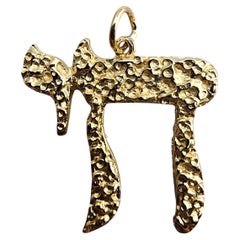 14 Karat Yellow Gold Chai Nugget Pendant #23924