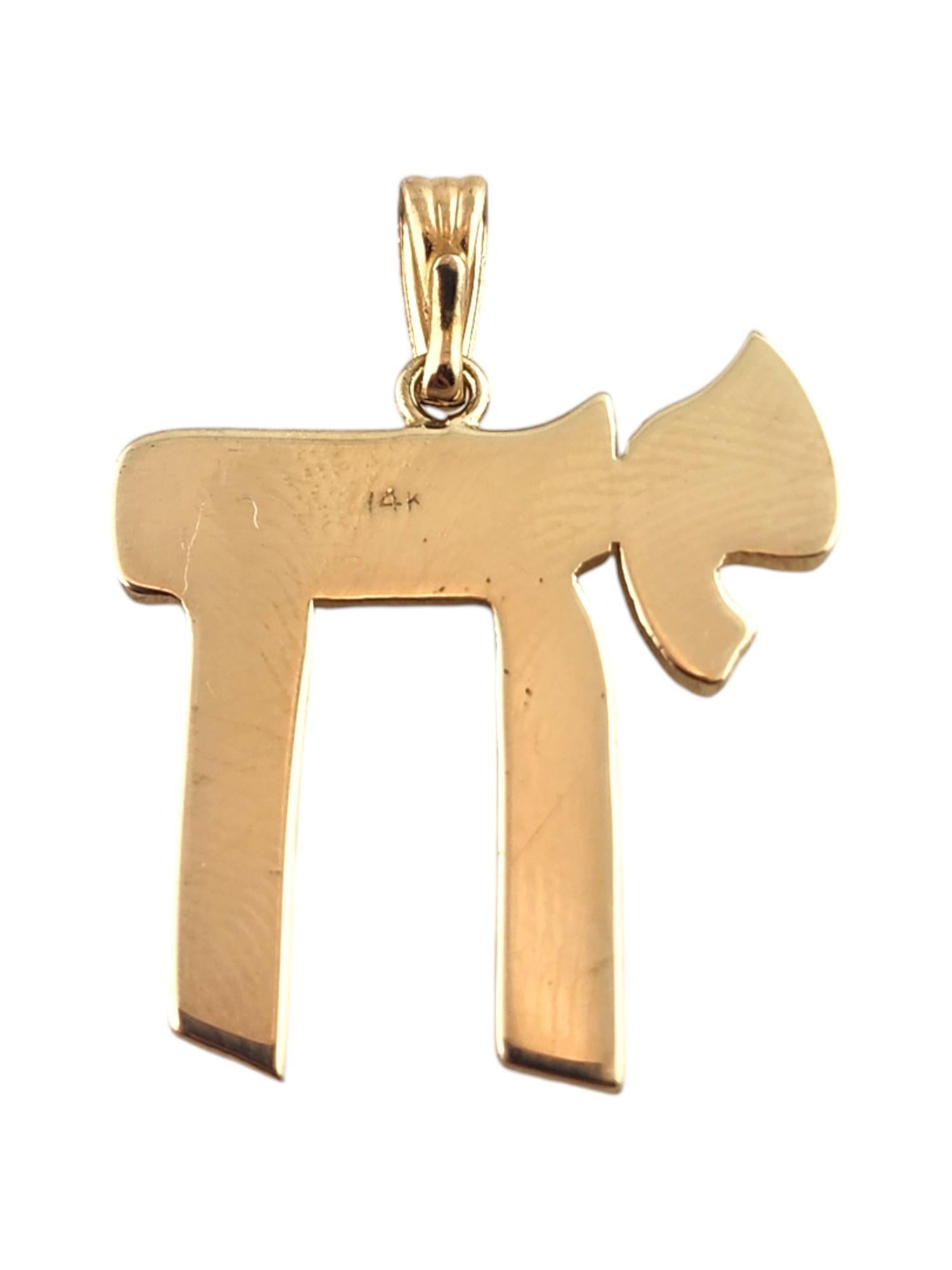 Women's 14 Karat Yellow Gold Chai Pendant #19443
