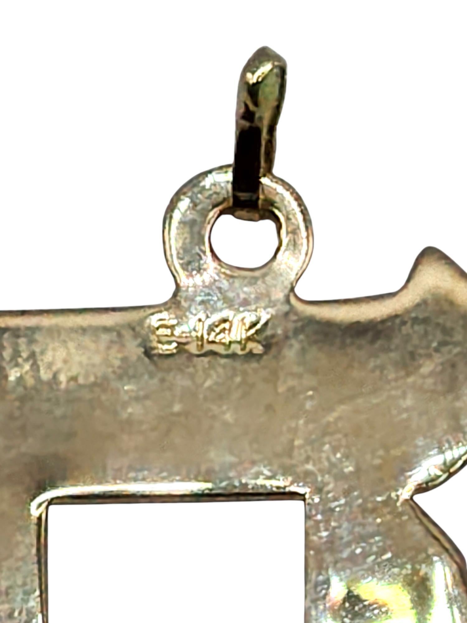 Pendentif chai en or jaune 14 carats #20001 en vente 2