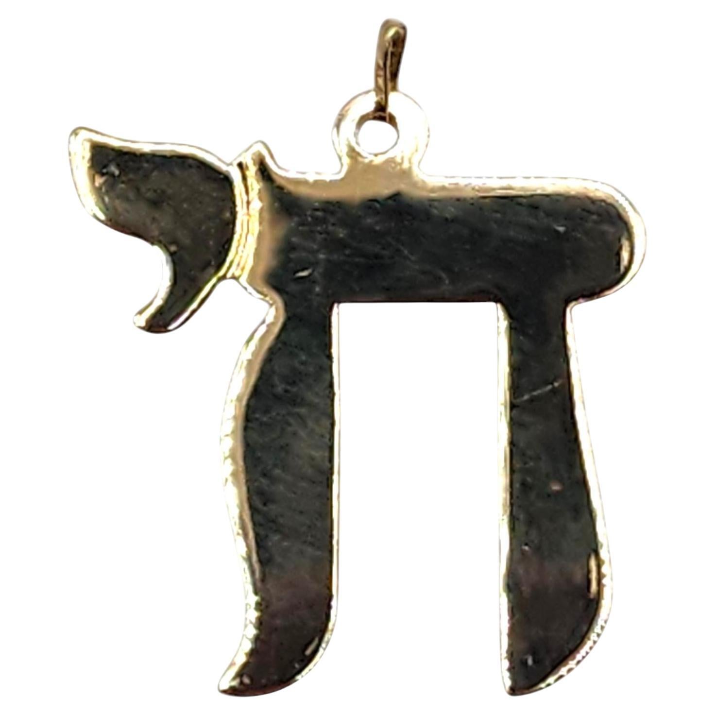 Pendentif chai en or jaune 14 carats #20001