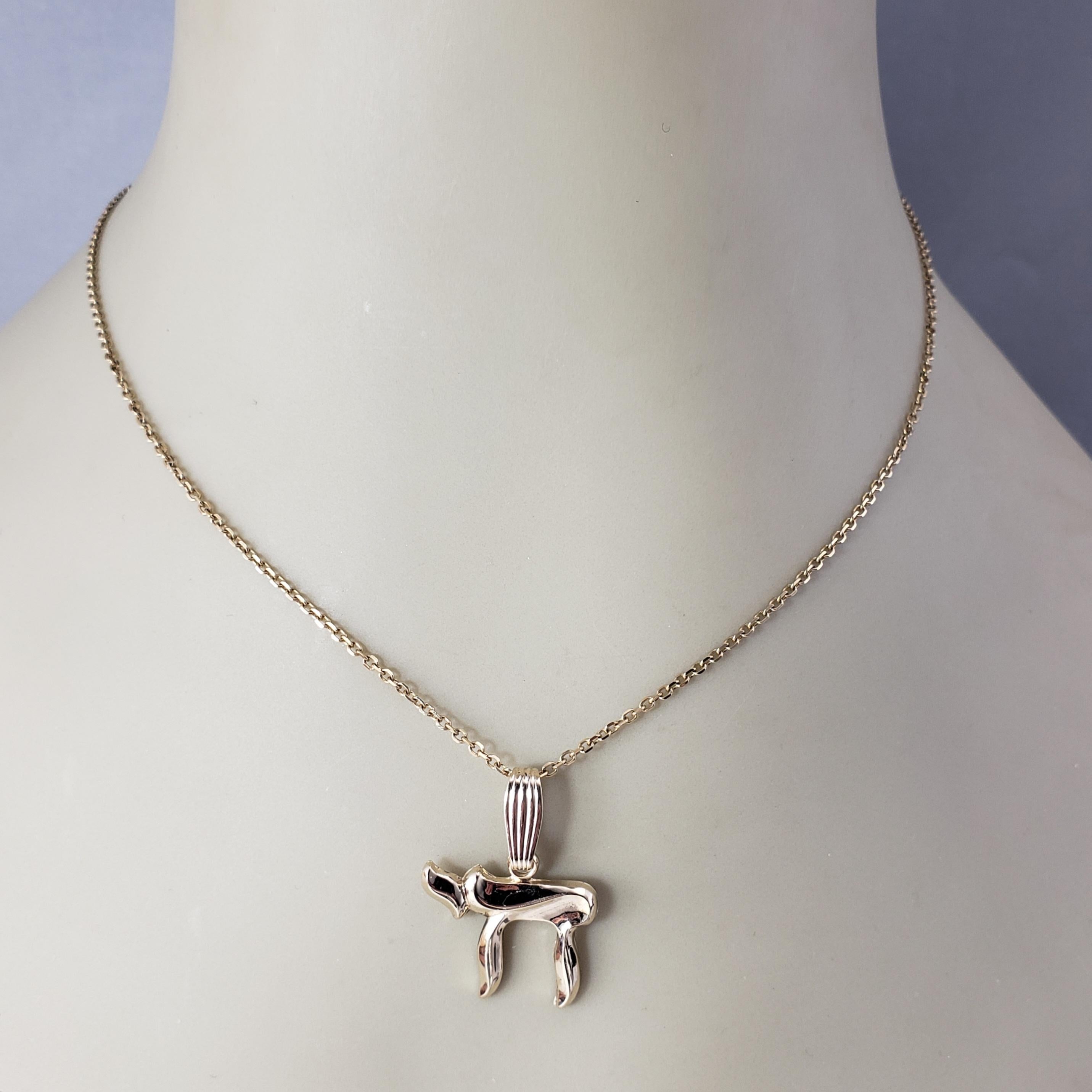 Pendentif chai en or jaune 14 carats #20952 en vente 3