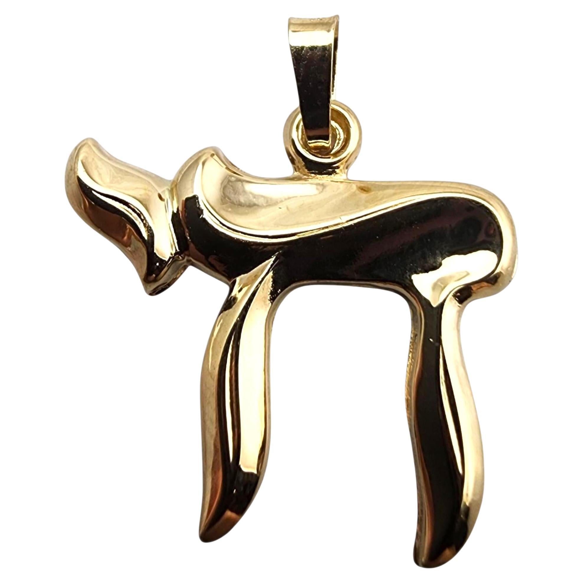 Pendentif Chai en or jaune 14 carats #23505