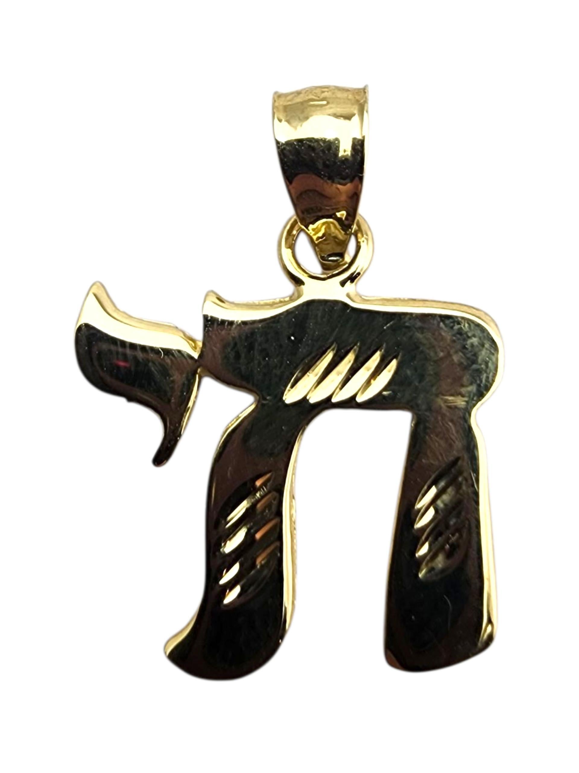 Pendentif Chai en or jaune 14 carats #23578