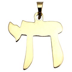 14 Karat Yellow Gold Chai Pendant #23914