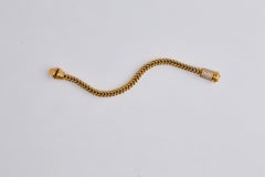 14 Karat Yellow Gold Chain Bracelet with a Diamonds Clasp