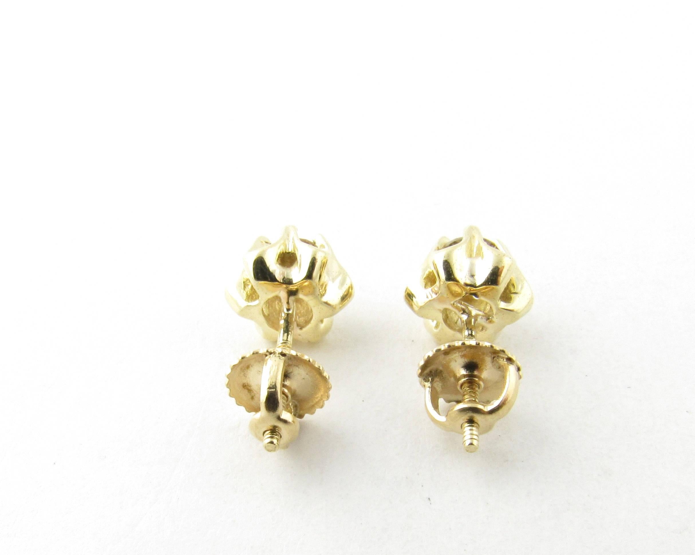 14 Karat Yellow Gold Champagne Diamond Earrings In Good Condition In Washington Depot, CT