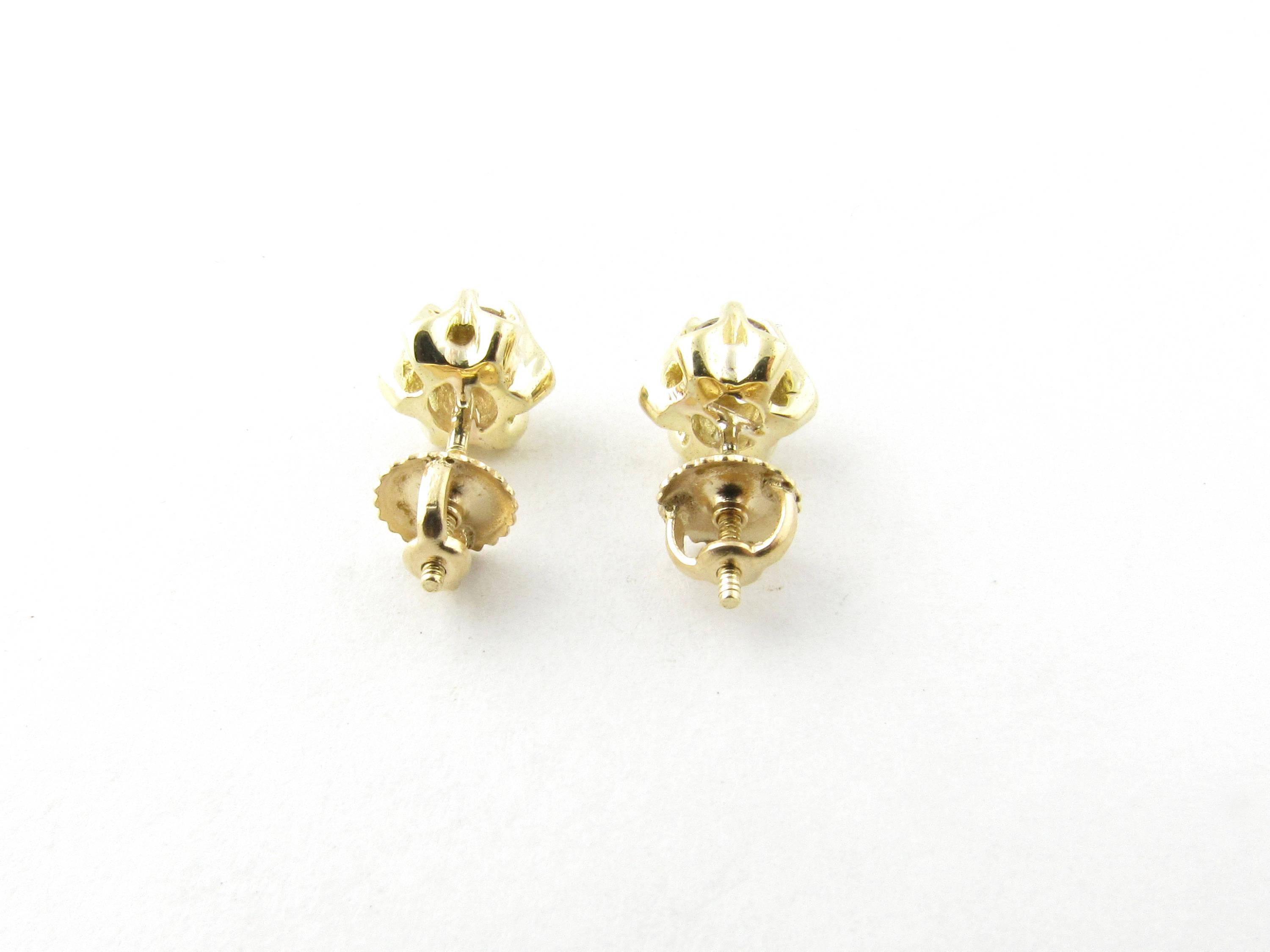 Women's 14 Karat Yellow Gold Champagne Diamond Earrings