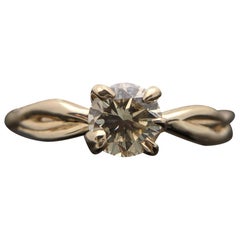 champagne diamond yellow gold ring 14 Karat Yellow Gold Champagne Diamond Ring