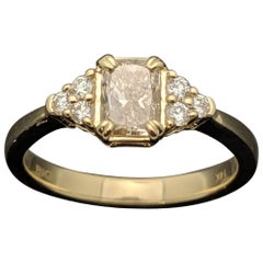 14 Karat Yellow Gold Champagne Diamond Ring