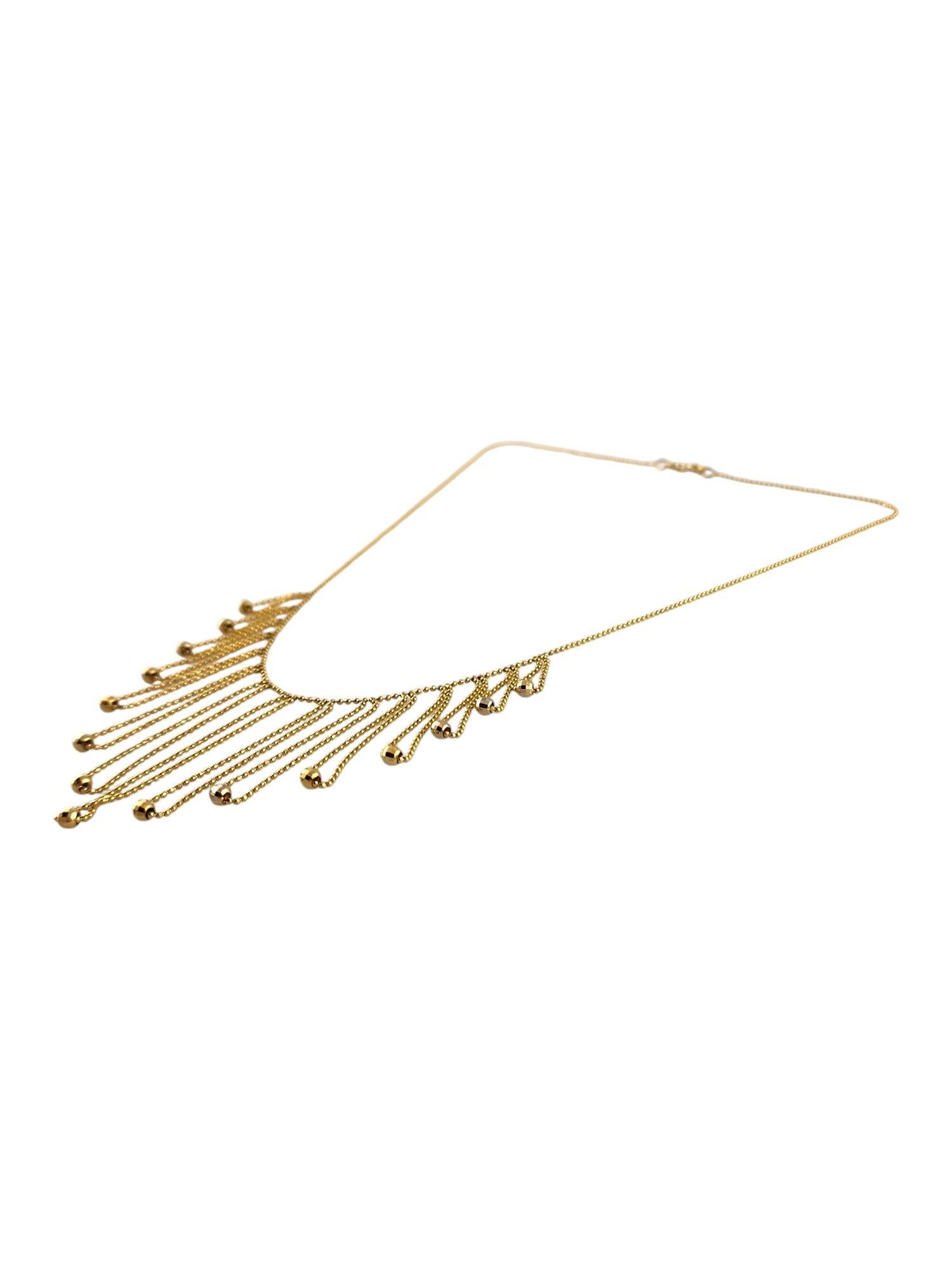 14 Karat Yellow Gold Chandelier Collar Necklace #18885 In Good Condition For Sale In Washington Depot, CT