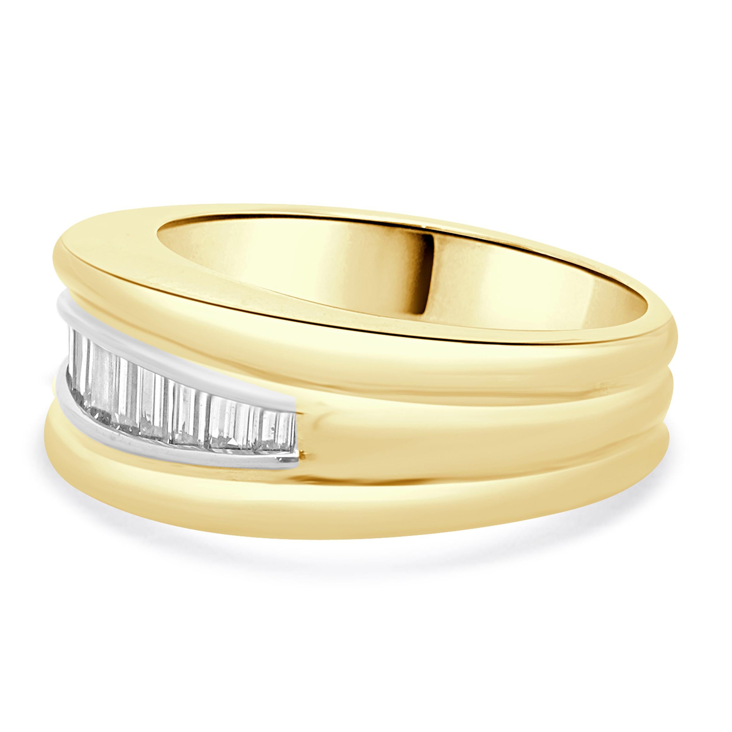 Designer: kundenspezifisch
MATERIAL: 14K Gelbgold
Diamant: 11 Baguetteschliff = 0,55cttw
Farbe: H
Klarheit: SI1
Ringgröße: 10.25 (bitte erlauben Sie zwei zusätzliche Versandtage für Größenanfragen)
Gewicht: 12,49 Gramm