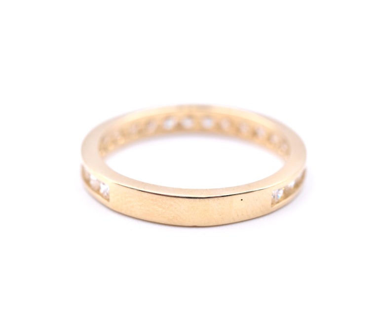 14 Karat Yellow Gold Channel Set Diamond Band For Sale at 1stDibs